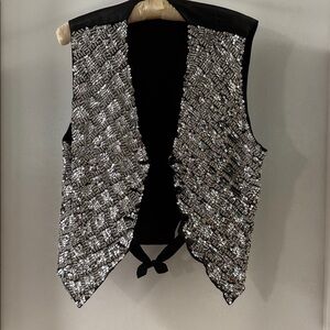 Stylish Black and Silver Women's Vest